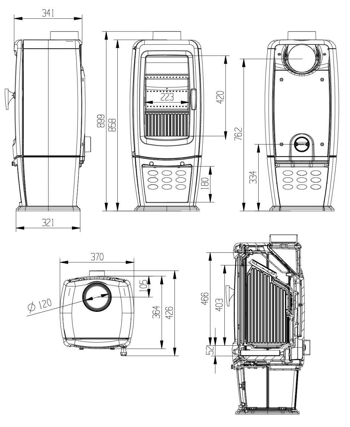 Печь Эверест S7 чертеж