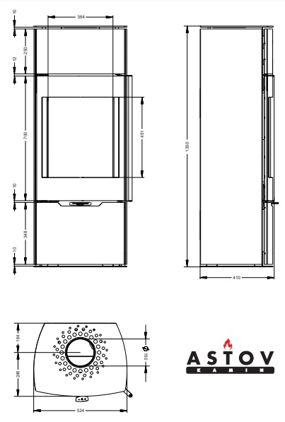 Печь Астов F451L чертёж