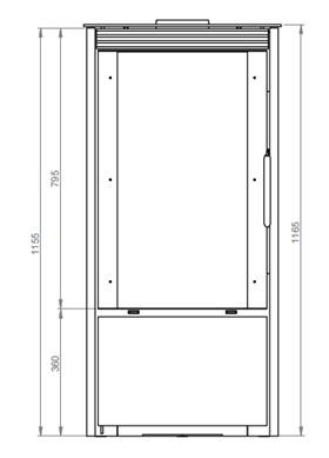 EMBER Печь-камин SKI-211/210 ручное регулирование, черный чертёж