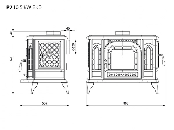 KAWMET P7 10.5 kW PB EKO чертёж