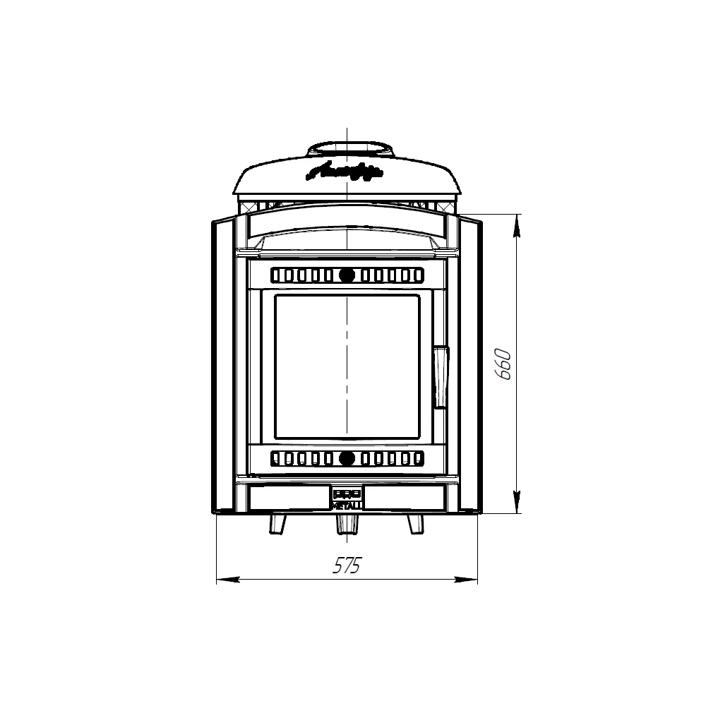 ПЕЧЬ БАННАЯ «АТМОСФЕРА L» C КОМБИНИРОВАННОЙ ОБЛИЦОВКОЙ «ЗМЕЕВИК» НАБОРНЫЙ размеры спереди