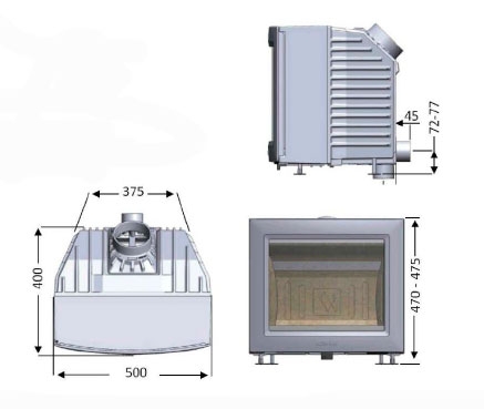  КАМИННАЯ ТОПКА SK1001 (KEDDY) чертёж